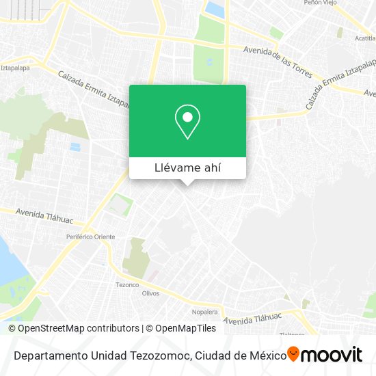 Mapa de Departamento Unidad Tezozomoc