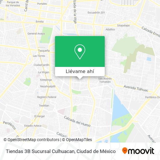 Mapa de Tiendas 3B Sucursal Culhuacan