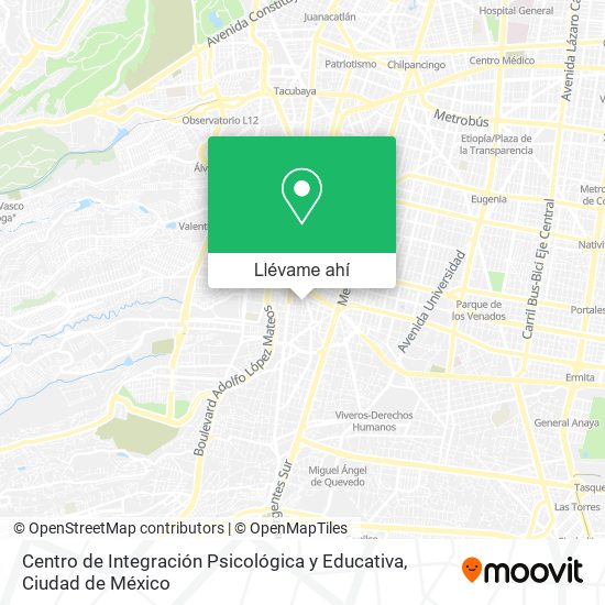 Mapa de Centro de Integración Psicológica y Educativa