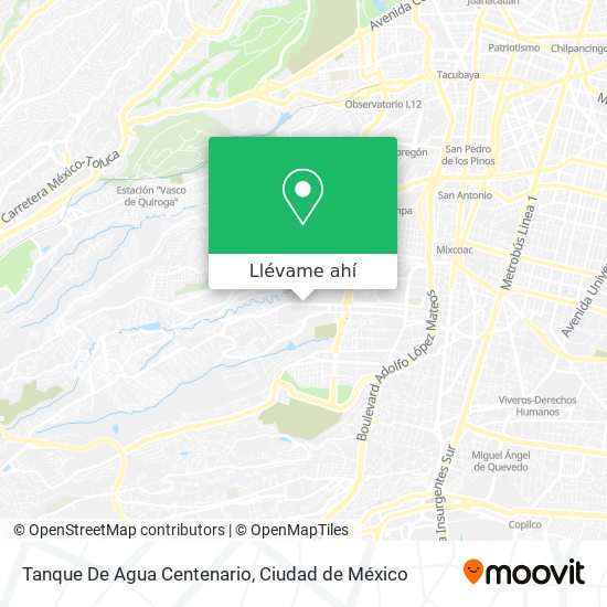 Mapa de Tanque De Agua Centenario