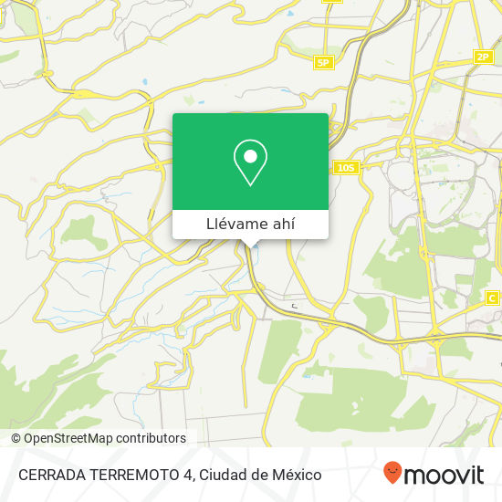 Mapa de CERRADA TERREMOTO 4