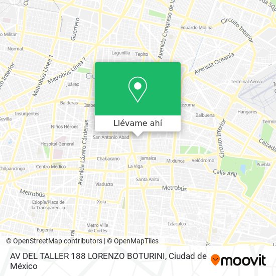 Mapa de AV  DEL TALLER 188  LORENZO BOTURINI