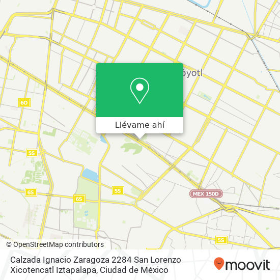 Mapa de Calzada Ignacio Zaragoza 2284  San Lorenzo Xicotencatl  Iztapalapa