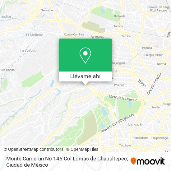 Cómo llegar a Monte Camerún No 145 Col Lomas de Chapultepec en Naucalpan De  Juárez en Autobús o Metro?