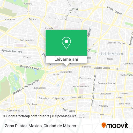 Mapa de Zona Pilates Mexico