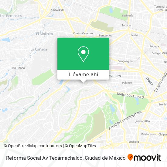 Mapa de Reforma Social Av  Tecamachalco