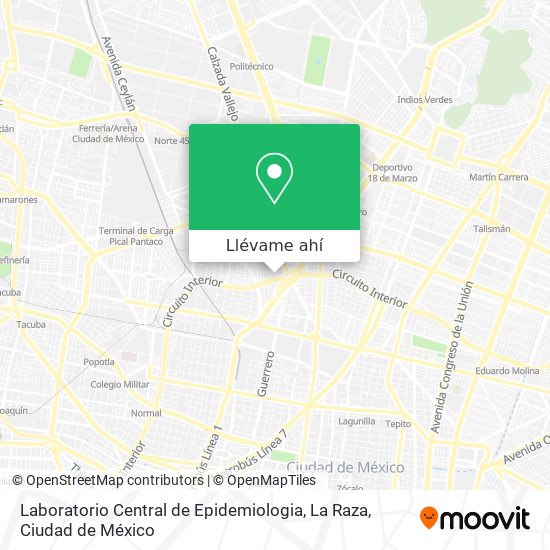 Mapa de Laboratorio Central de Epidemiologia, La Raza