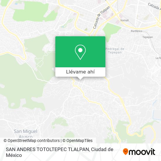 Mapa de SAN ANDRES TOTOLTEPEC  TLALPAN