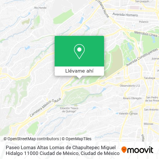 Mapa de Paseo Lomas Altas   Lomas de Chapultepec  Miguel Hidalgo  11000  Ciudad de México