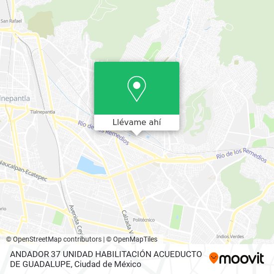 Mapa de ANDADOR 37 UNIDAD HABILITACIÓN ACUEDUCTO DE GUADALUPE