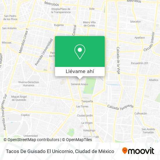 Mapa de Tacos De Guisado El Unicornio