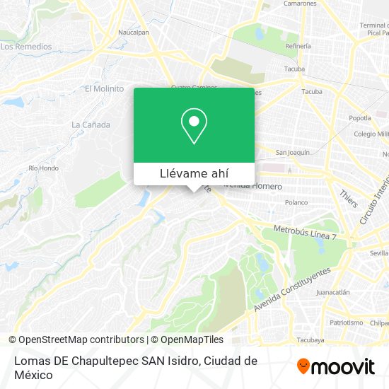Mapa de Lomas DE Chapultepec   SAN Isidro