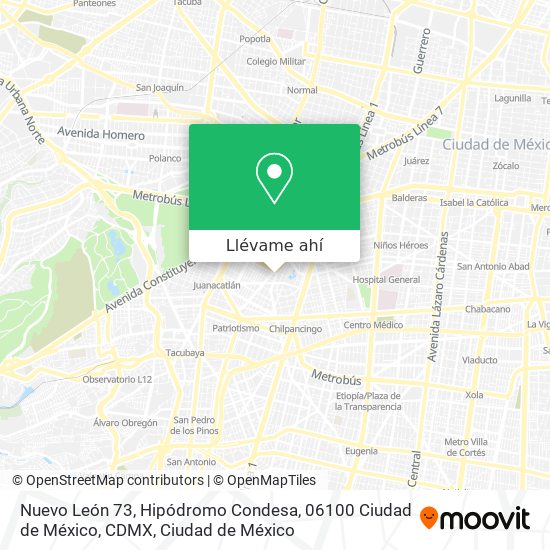 Mapa de Nuevo León 73, Hipódromo Condesa, 06100 Ciudad de México, CDMX