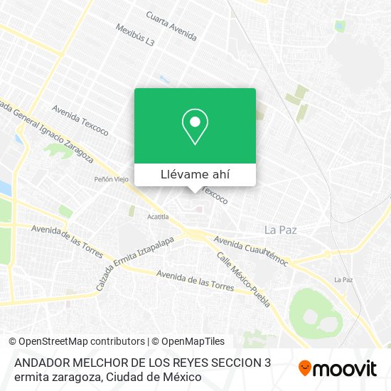 Mapa de ANDADOR MELCHOR DE LOS REYES SECCION 3  ermita zaragoza