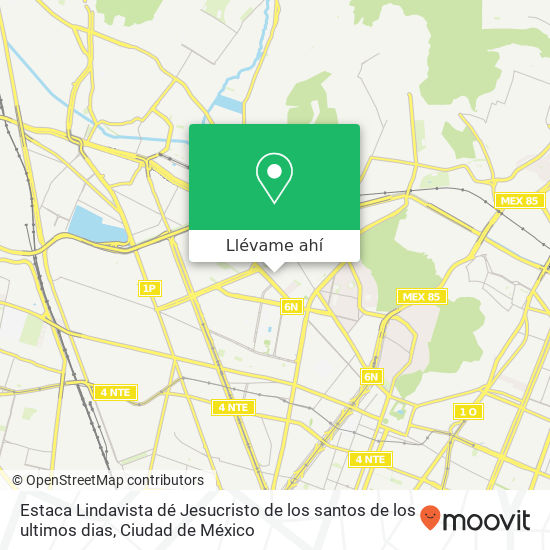 Mapa de Estaca Lindavista dé Jesucristo  de los santos de los ultimos dias