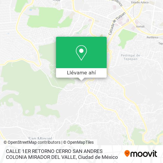 Mapa de CALLE 1ER RETORNO CERRO SAN ANDRES COLONIA MIRADOR DEL VALLE