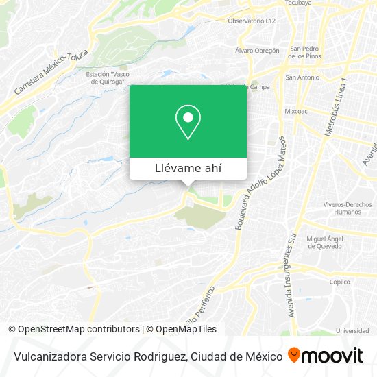 Mapa de Vulcanizadora Servicio Rodriguez