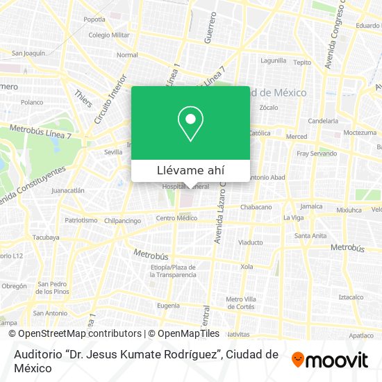 Mapa de Auditorio “Dr. Jesus Kumate Rodríguez”