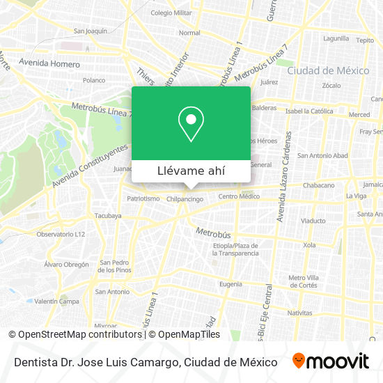 Mapa de Dentista Dr. Jose Luis Camargo