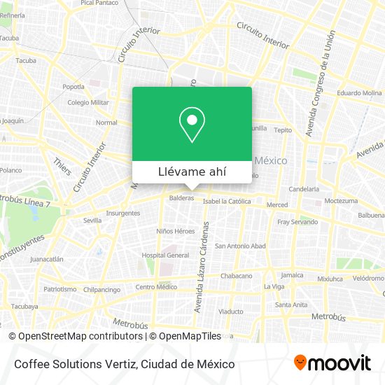 Mapa de Coffee Solutions Vertiz