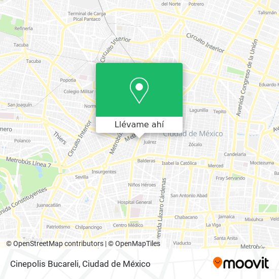 Mapa de Cinepolis Bucareli