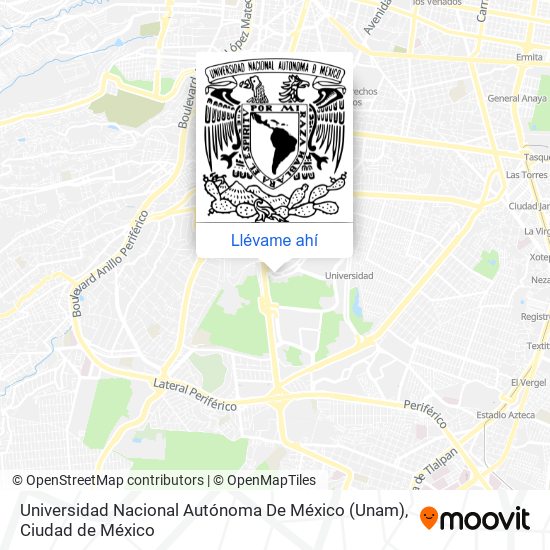 Mapa de Universidad Nacional Autónoma De México (Unam)