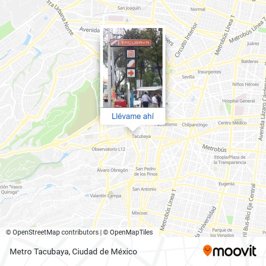 Mapa de Metro Tacubaya