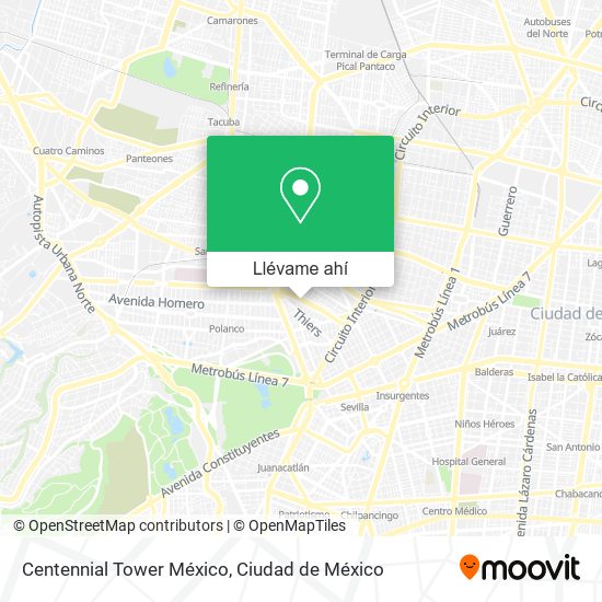 Mapa de Centennial Tower México