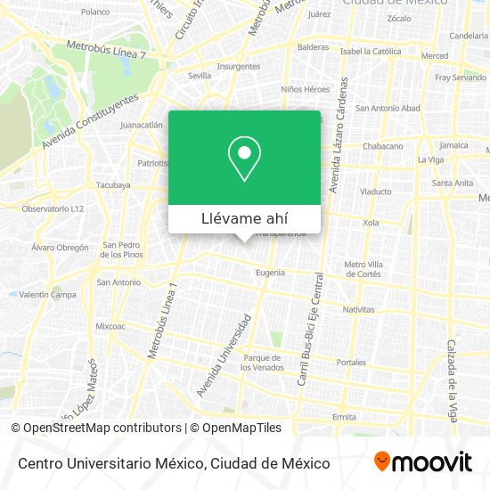 Mapa de Centro Universitario México