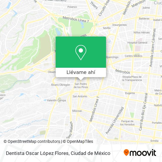Mapa de Dentista Oscar López Flores