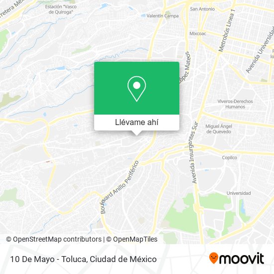 Mapa de 10 De Mayo - Toluca