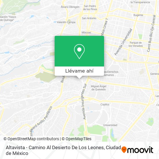 Mapa de Altavista - Camino Al Desierto De Los Leones
