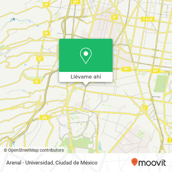 Mapa de Arenal - Universidad