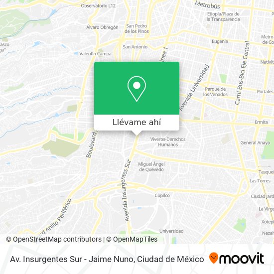 Mapa de Av. Insurgentes Sur - Jaime Nuno