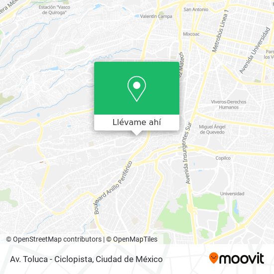 Mapa de Av. Toluca - Ciclopista