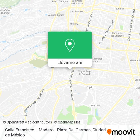 Mapa de Calle Francisco I. Madero - Plaza Del Carmen