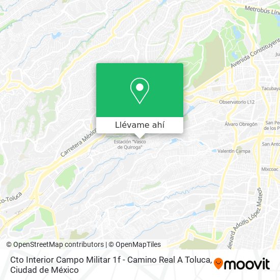 Mapa de Cto Interior Campo Militar 1f - Camino Real A Toluca