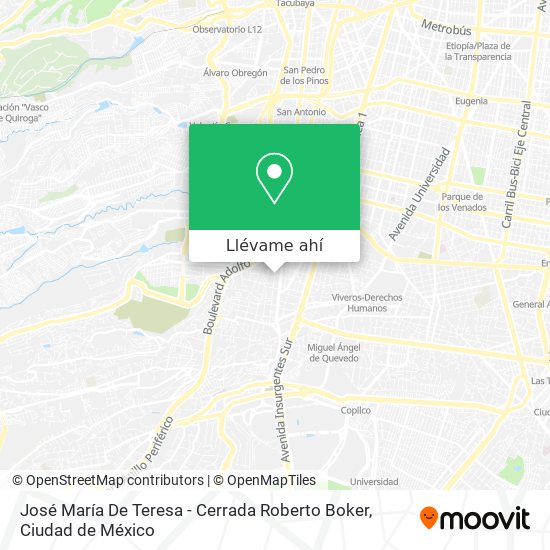 Mapa de José María De Teresa - Cerrada Roberto Boker
