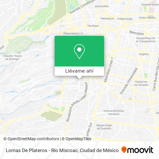 Mapa de Lomas De Plateros - Río Mixcoac