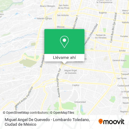 Mapa de Miguel Angel De Quevedo - Lombardo Toledano