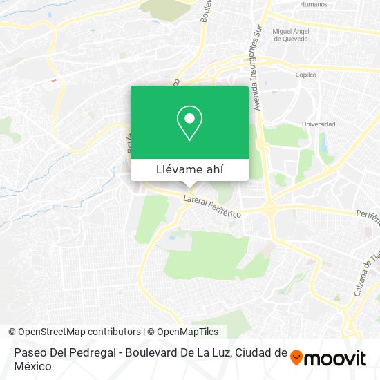 Cómo llegar a Paseo Del Pedregal - Boulevard De La Luz en Alvaro Obregón en  Autobús?