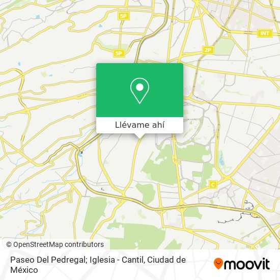 Mapa de Paseo Del Pedregal; Iglesia - Cantil