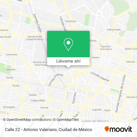 Mapa de Calle 22 - Antonio Valeriano