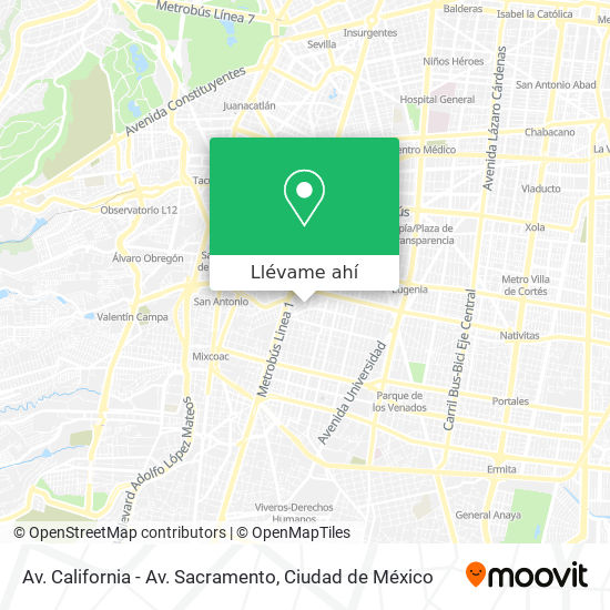 Mapa de Av. California - Av. Sacramento