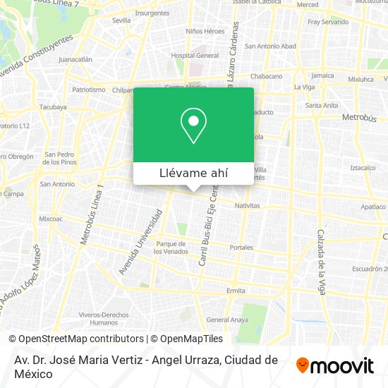 Mapa de Av. Dr. José Maria Vertiz - Angel Urraza