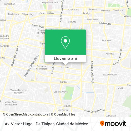 Mapa de Av. Victor Hugo - De Tlalpan