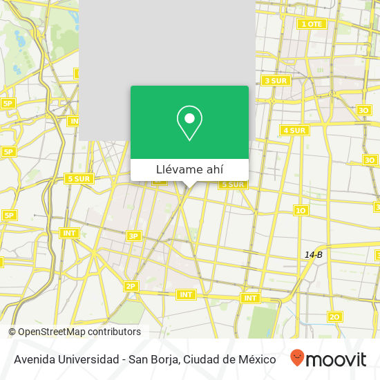 Mapa de Avenida Universidad - San Borja