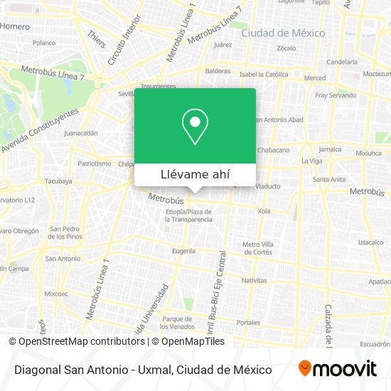 Mapa de Diagonal San Antonio - Uxmal