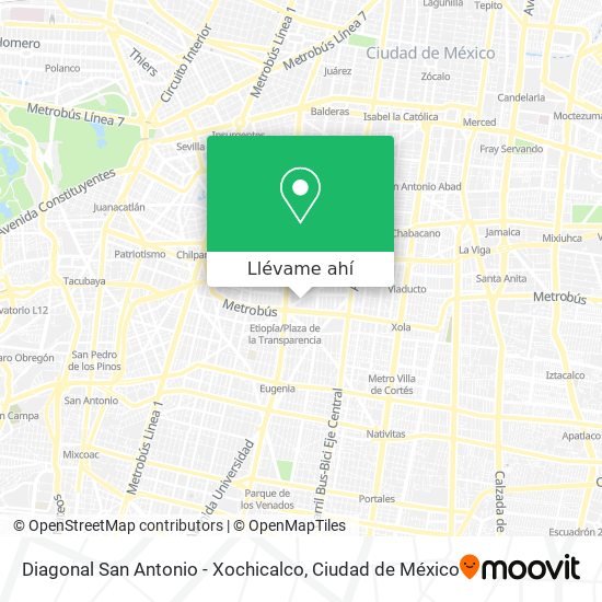 Mapa de Diagonal San Antonio - Xochicalco