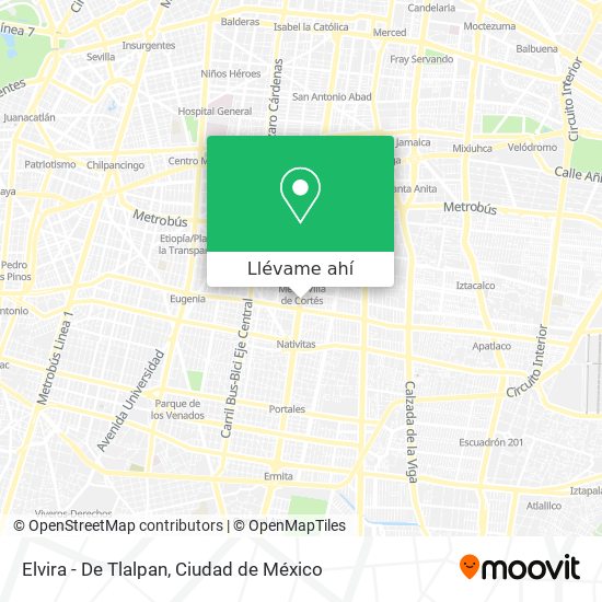 Mapa de Elvira - De Tlalpan